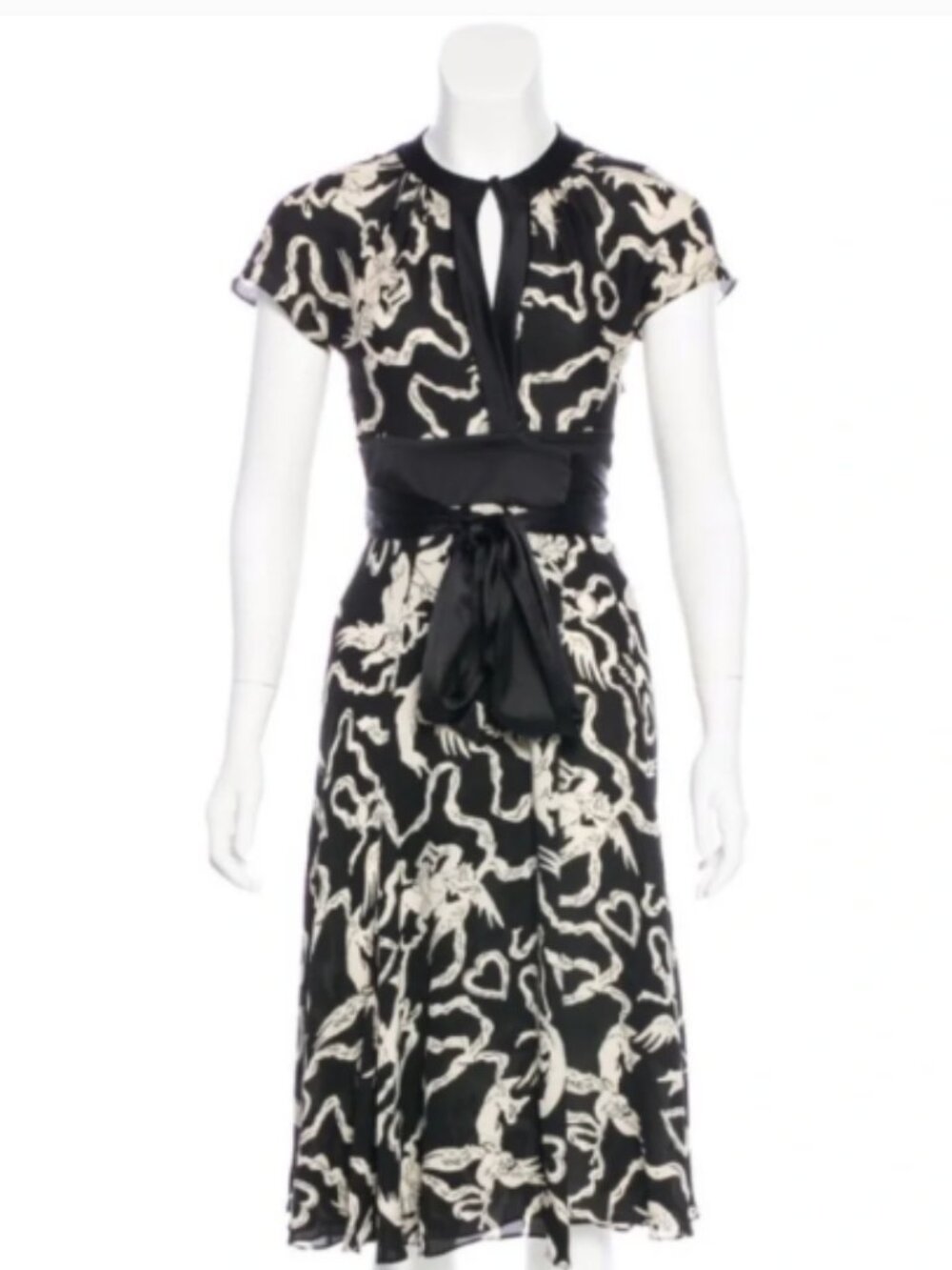 Diane Von Furstenberg DVF Svetlana Silk Wrap Dress Fight For Love Size 6 Women's